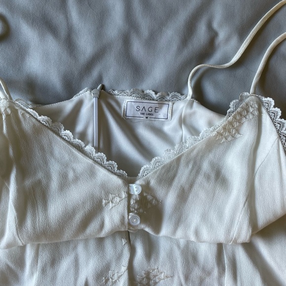 White Romper with White embroidered detailing - Picture 6 of 7